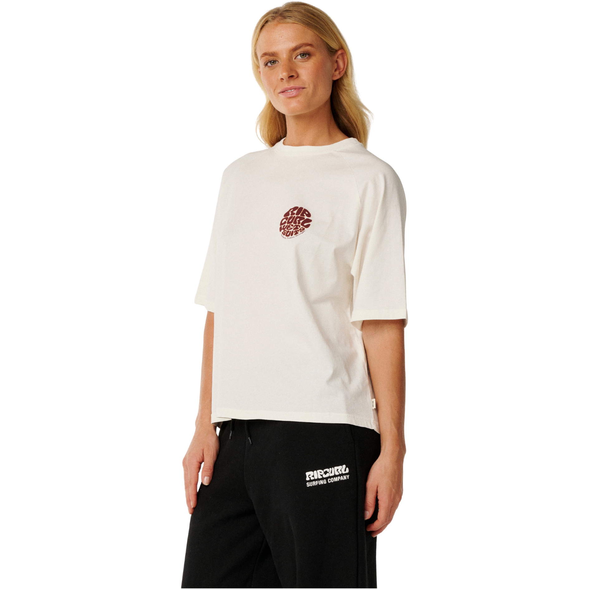 2026 Rip Curl Womens Hibiscus Archive Boxy Tee 0QYWTE - Bone